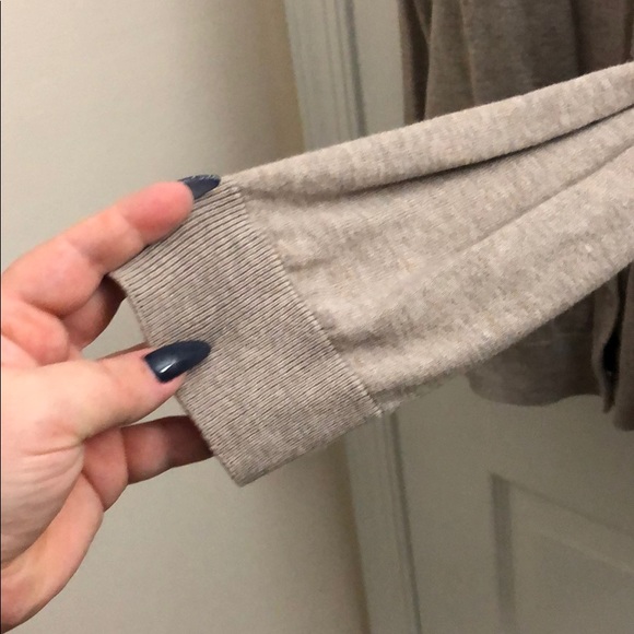 Tan Long Sleeve Button Sown Cardigan - Picture 4 of 4